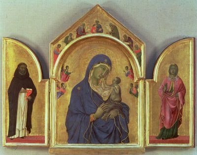 Madonna col Bambino e i SS. Domenico e Aurea, c.1315 (dettaglio) da Duccio di Buoninsegna